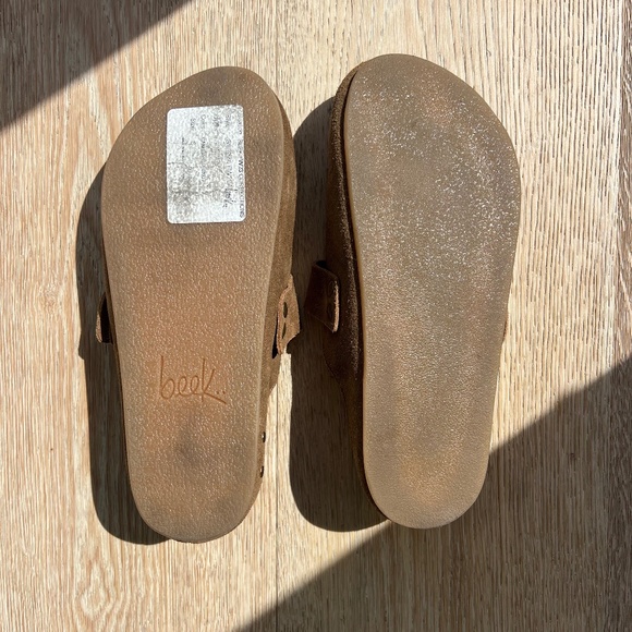 BEEK by Two Birds Slides “Vulture” Suede Mule Slide CHESTNUT size 6 - Picture 2 of 3